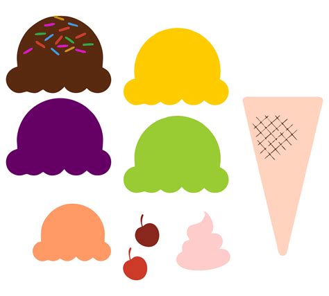 Colored Ice Cream Cone Printables